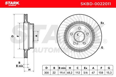 спирачен диск STARK SKBD-0022011