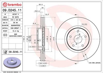 BREMSSCHEIBE BREMBO 09D24511 1