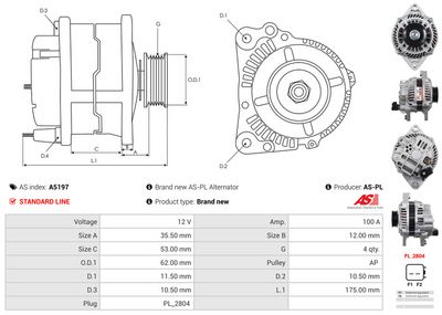 GENERATOR / ALTERNATOR AS-PL A5197 4