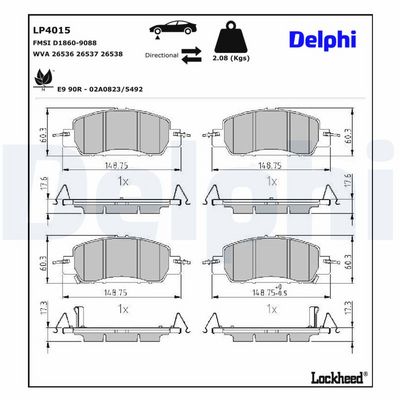 Remblokken set Voor , past: HONDA CIVIC XI, E 2.0H/Electric 09.19-