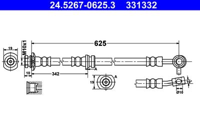 Тормозной шланг ATE 24.5267-0625.3 для NISSAN ROGUE