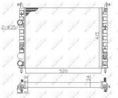 Радиатор, охлаждение двигателя NRF 58656 для FIAT STRADA