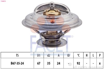 Termostat, chladivo FACET 7.8401S