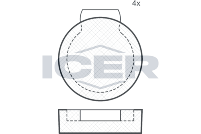 комплект феродо за накладки, дискова ръчна спирачка ICER 180202