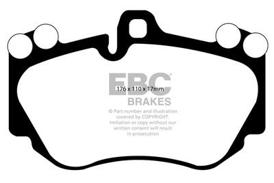 Комплект тормозных колодок, дисковый тормоз EBC Brakes DP41905R для PORSCHE CAYENNE