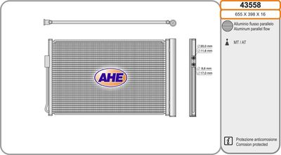 AHE 43558 Радиатор кондиционера  для OPEL AMPERA (Опель Ампера)