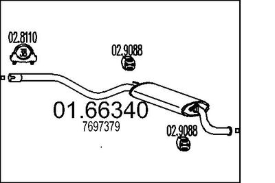 MTS 01.66340 Глушитель выхлопных газов  для FIAT CINQUECENTO (Фиат Кинqуекенто)