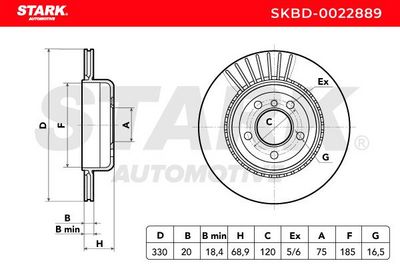 спирачен диск STARK SKBD-0022889