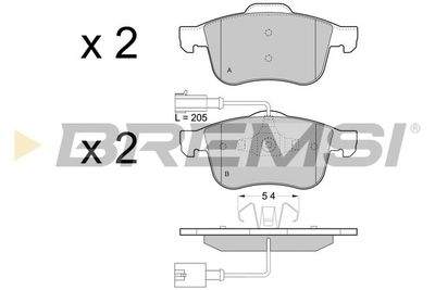 Комплект тормозных колодок, дисковый тормоз BREMSI BP3443 для DODGE DART