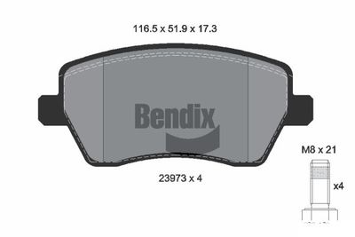 BENDIX Braking BPD1003 Тормозные колодки и сигнализаторы  для DACIA LODGY (Дача Лодг)