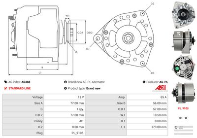 GENERATOR / ALTERNATOR AS-PL A0388 4