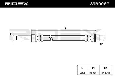 спирачен маркуч RIDEX 83B0087