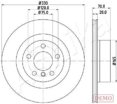Тормозной диск ASHIKA 61-00-012C для CHERY M11