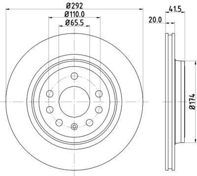 HELLA 8DD 355 109-191 Тормозные диски  для OPEL SIGNUM (Опель Сигнум)