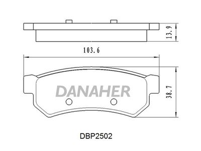Комплект тормозных колодок, дисковый тормоз DANAHER DBP2502 для MITSUBISHI OUTLANDER