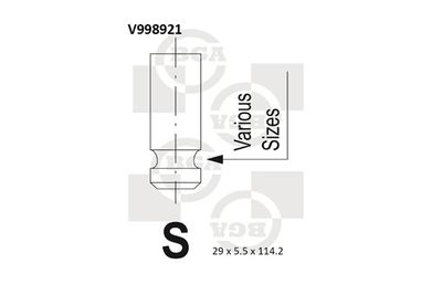 Выпускной клапан BGA V998921 для HONDA ODYSSEY