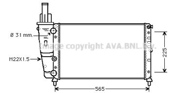 Радиатор, охлаждение двигателя AVA QUALITY COOLING FTA2139 для LANCIA Y