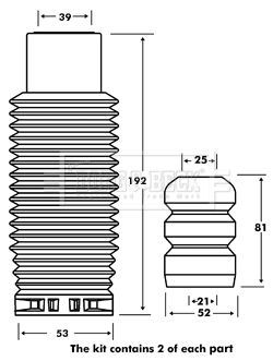 Dust Cover Kit, shock absorber Borg & Beck BPK7065