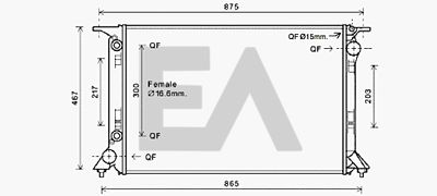 Радиатор, охлаждение двигателя EACLIMA 31R02106 для AUDI A5