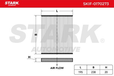 Филтър купе (поленов филтър) STARK SKIF-0170273