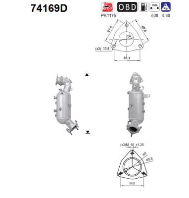 Катализатор AS 74169D для NISSAN NP300