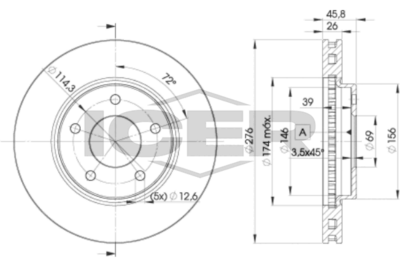 спирачен диск ICER 78BD5923-2