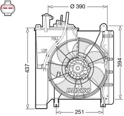 Вентилятор, охлаждение двигателя DENSO DER21023 для CITROËN C1