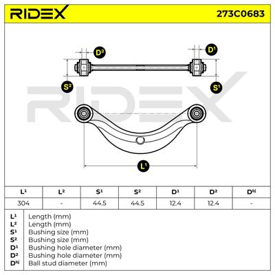 носач, окачване на колелата RIDEX 273C0683