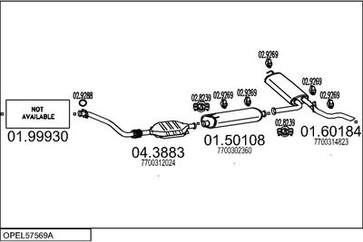SISTEM DE ESAPAMENT MTS OPEL57569A010100