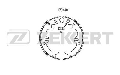 ZEKKERT BK-4044 Ремкомплект барабанных колодок  для TOYOTA HARRIER (Тойота Харриер)