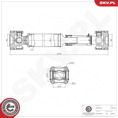 Kĺbový hriadeľ, poloosa ESEN SKV 76SKV195