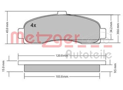 METZGER 1170178 Тормозные колодки и сигнализаторы  для NISSAN MICRA II (K11) 1.0 i 16V