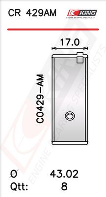 Черупка на биелен лагер KING CR 429AM0.75