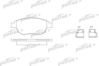 Комплект тормозных колодок, дисковый тормоз PATRON PBP1476 для FIAT IDEA