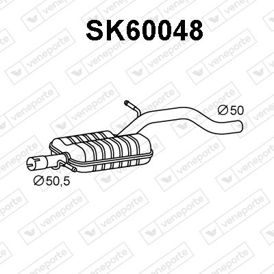 Предглушитель выхлопных газов VENEPORTE SK60048 для SKODA SUPERB