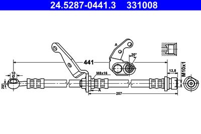 Тормозной шланг ATE 24.5287-0441.3 для HONDA CR-V