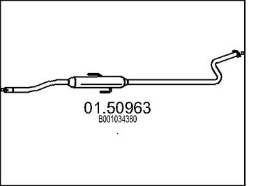 Средний глушитель выхлопных газов MTS 01.50963 для PEUGEOT 108