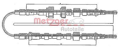 Тросик, cтояночный тормоз METZGER 10.535 для FORD ORION