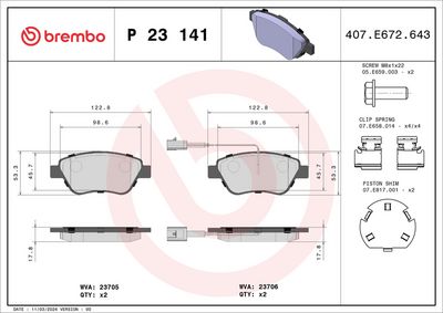 Brake Pad Set, disc brake P 23 141