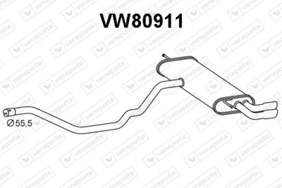 Глушитель выхлопных газов конечный VENEPORTE VW80911 для VW TOURAN