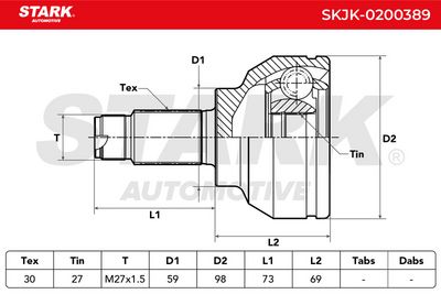 каре комплект, полуоска STARK SKJK-0200389