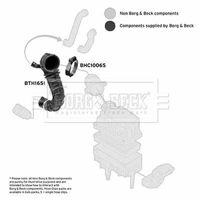 Intake Hose, air filter Borg & Beck BTH1651