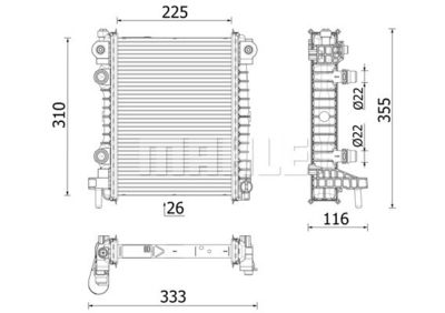 Радиатор, охлаждение двигателя MAHLE CR 2707 000P для ALFA ROMEO STELVIO