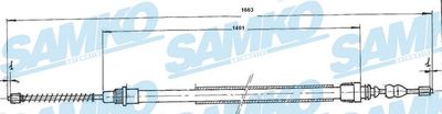 Тросик, cтояночный тормоз SAMKO C0725B для RENAULT 21