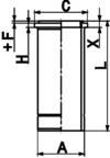 Cilindervoering (binnendiameter: 130mm, lengte: 258mm, flens diameter: 164,2mm, (EN) Flange height 10,12mm)