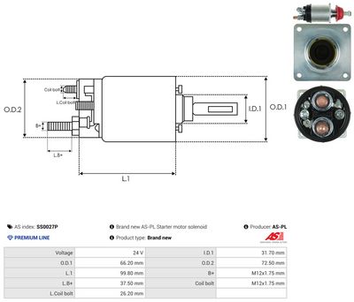 SOLENOID ELECTROMOTOR AS-PL SS0027P 3