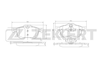 Комплект тормозных колодок, дисковый тормоз ZEKKERT BS-1087 для ROVER 75