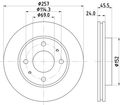 Тормозной диск HELLA 8DD 355 110-931 для HYUNDAI ELANTRA