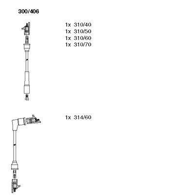 Комплект проводов зажигания BREMI 300/406 для MITSUBISHI TREDIA