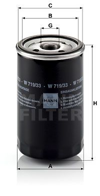 MANN-FILTER W 719/33 Масляний фільтр для MG (Мджи)